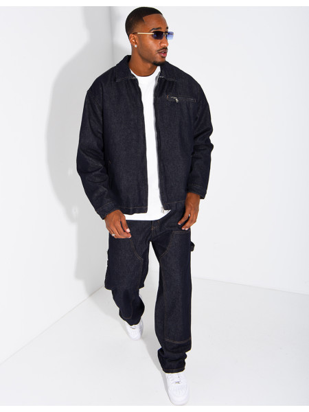Set aus Raw-Denim: Oversize-Jacke und passende Hose