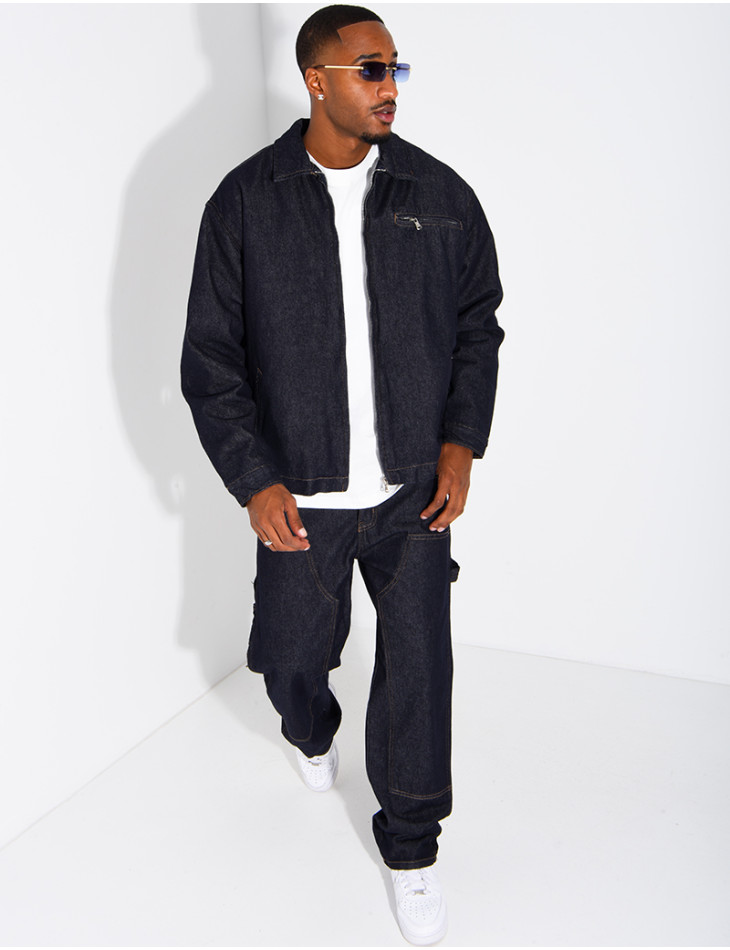 Set aus Raw-Denim: Oversize-Jacke und passende Hose