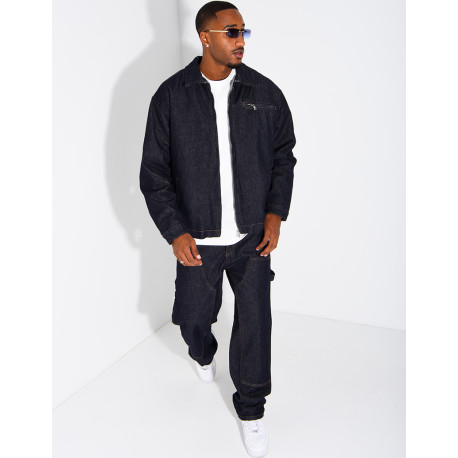 Set aus Raw-Denim: Oversize-Jacke und passende Hose