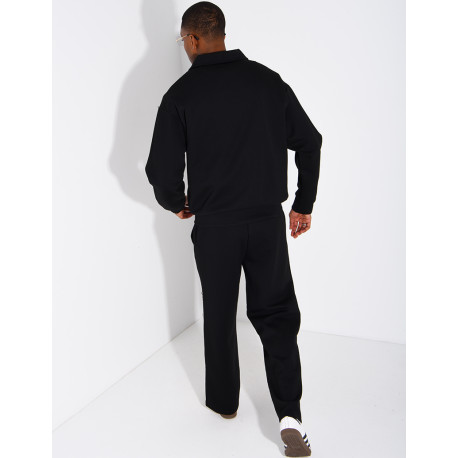 Track suit set with a zippered vest and straight-leg pants