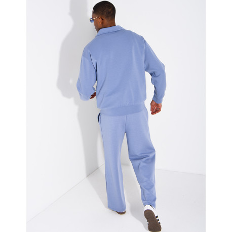 Track suit set with a zippered vest and straight-leg pants