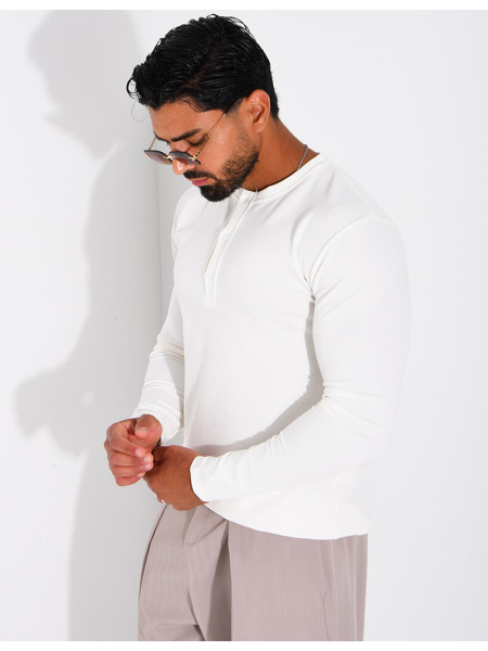 T-shirt homme à col bouttons