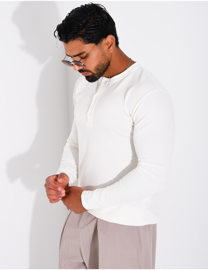 T-shirt homme à col bouttons