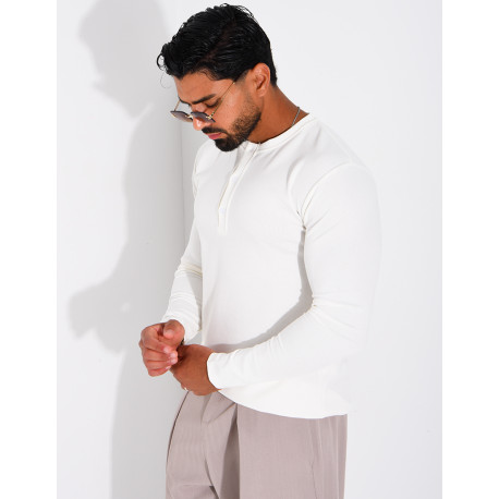 T-shirt homme à col bouttons