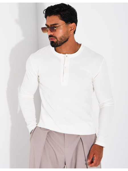 T-shirt homme à col bouttons