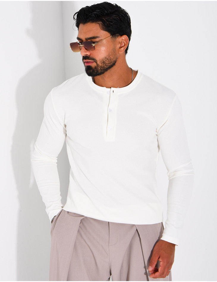 T-shirt homme à col bouttons