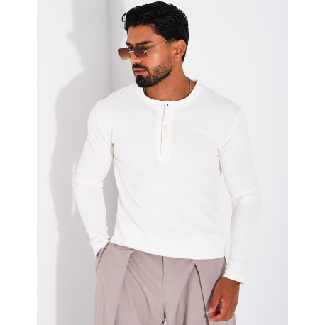 T-shirt homme à col bouttons