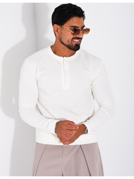 T-shirt homme à col bouttons