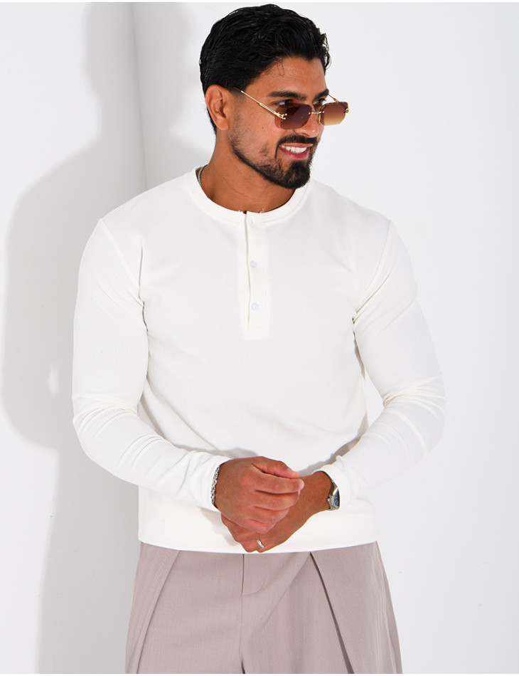 T-shirt homme à col bouttons
