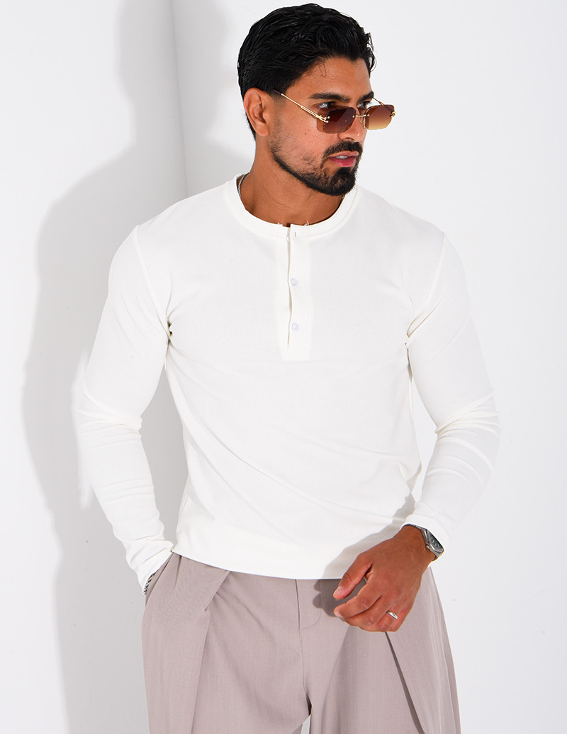 T-shirt homme à col bouttons