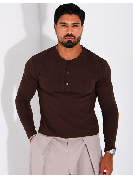 T-shirt homme à col bouttons
