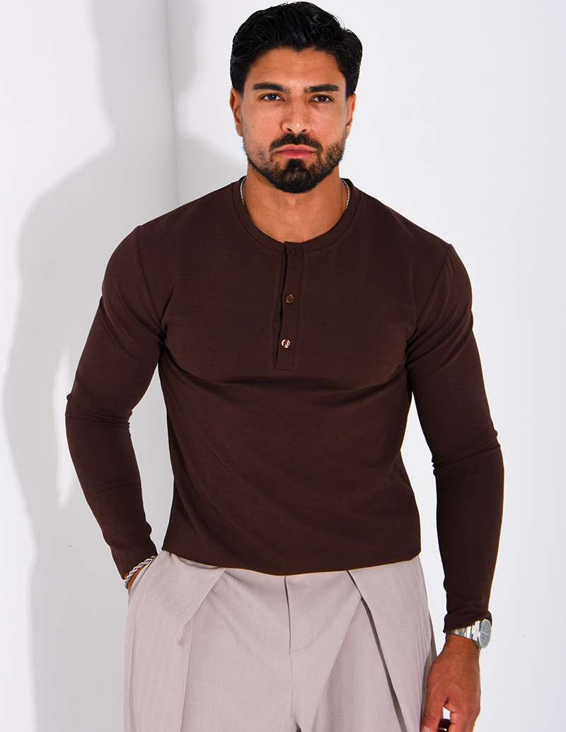 T-shirt homme à col bouttons