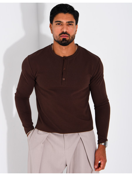 T-shirt homme à col bouttons
