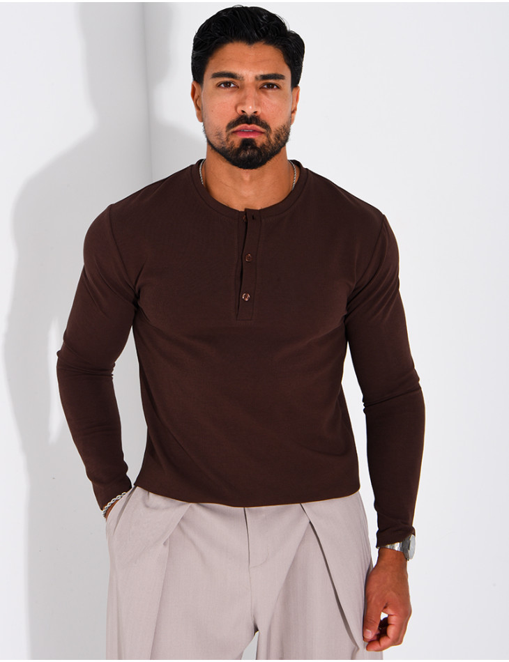 T-shirt homme à col bouttons