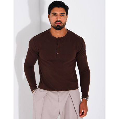 T-shirt homme à col bouttons