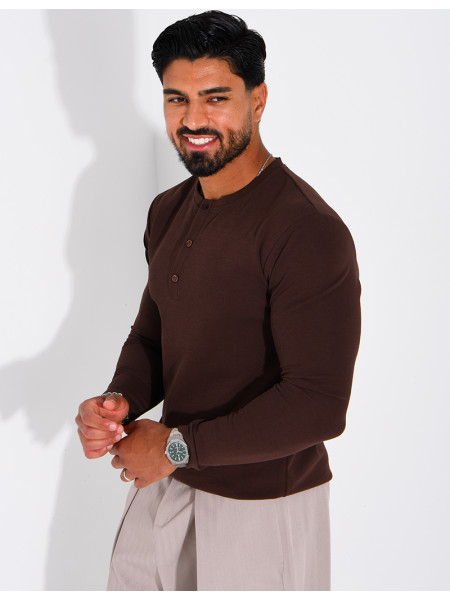 T-shirt homme à col bouttons