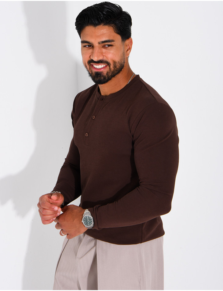 T-shirt homme à col bouttons