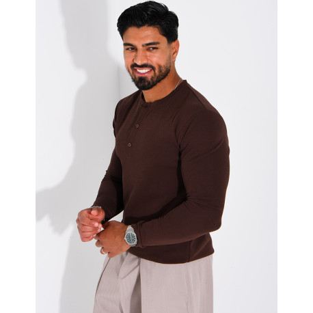 T-shirt homme à col bouttons