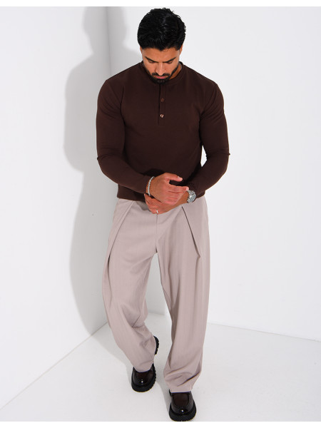 T-shirt homme à col bouttons