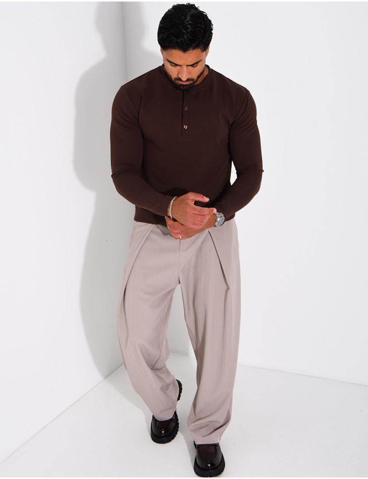 T-shirt homme à col bouttons