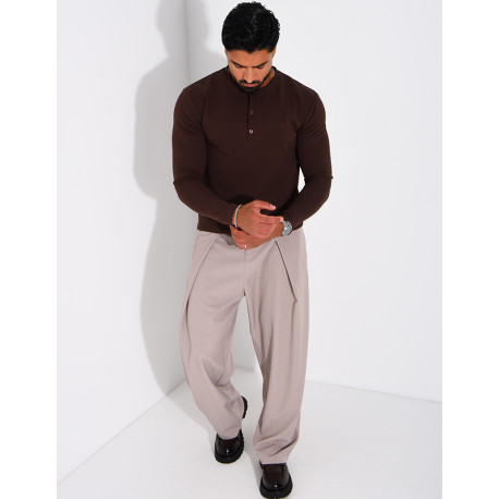 T-shirt homme à col bouttons