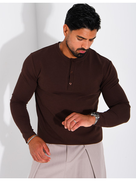 T-shirt homme à col bouttons