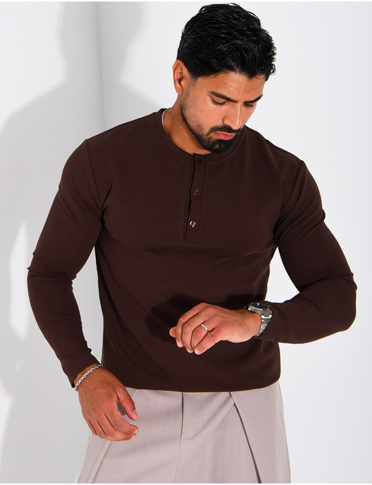 T-shirt homme à col bouttons
