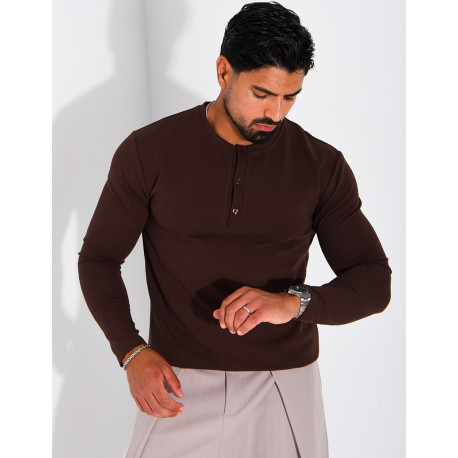 T-shirt homme à col bouttons