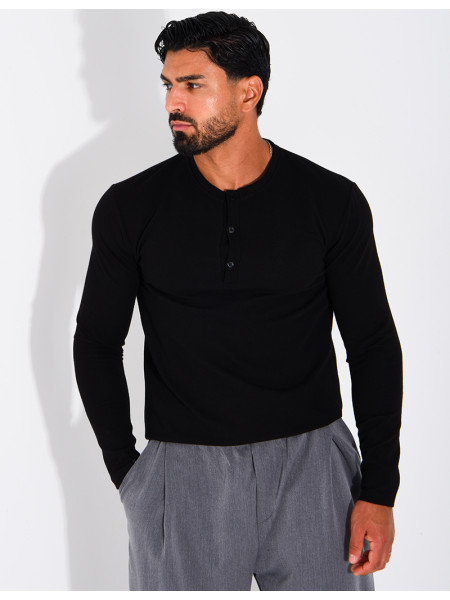 T-shirt homme col bouttons