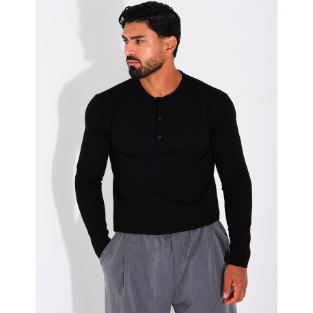 T-shirt homme col bouttons