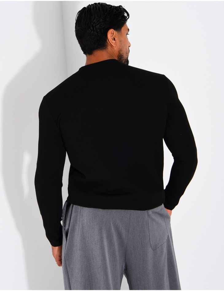 T-shirt homme col bouttons