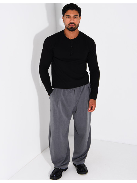 T-shirt homme col bouttons