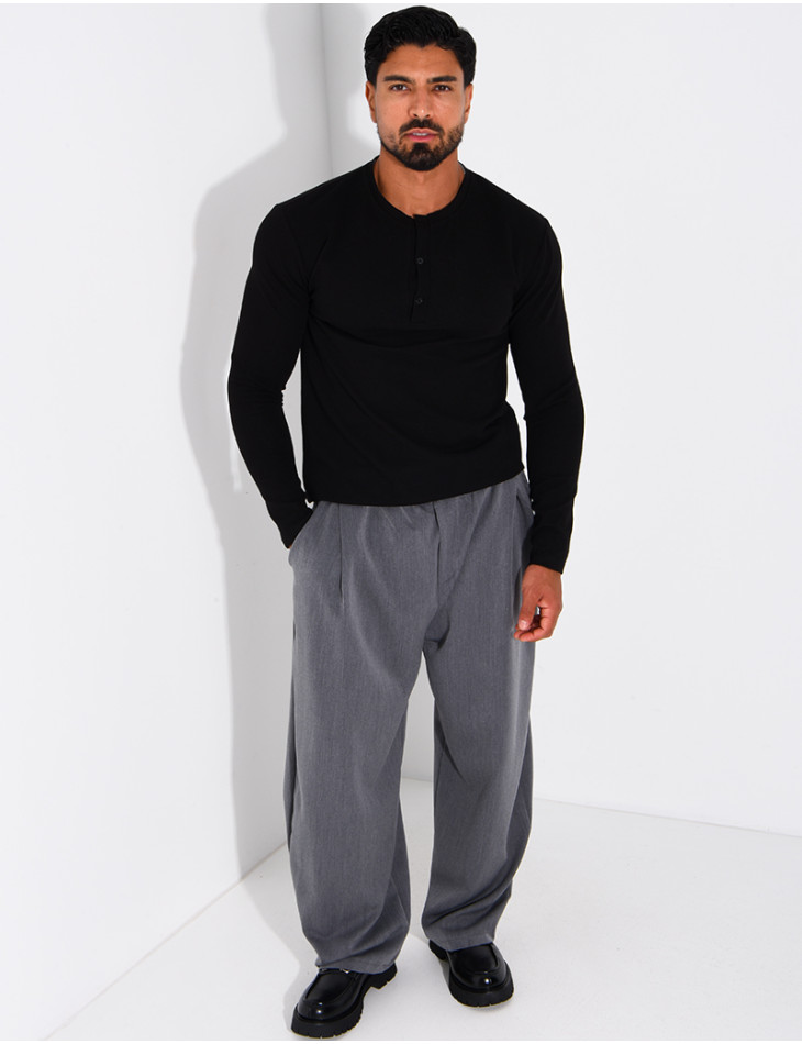 T-shirt homme col bouttons