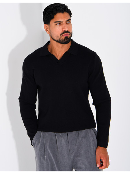 Weicher Strickpullover mit Polokragen