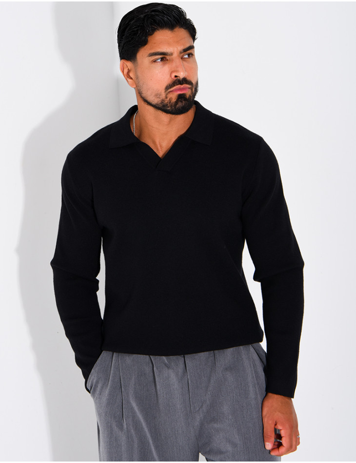 Weicher Strickpullover mit Polokragen
