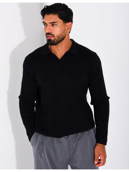 Weicher Strickpullover mit Polokragen