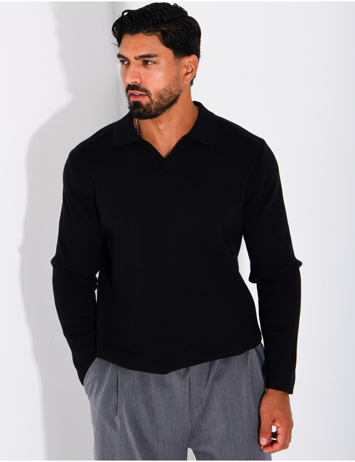 Weicher Strickpullover mit Polokragen