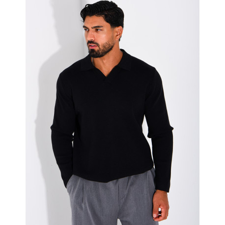 Weicher Strickpullover mit Polokragen
