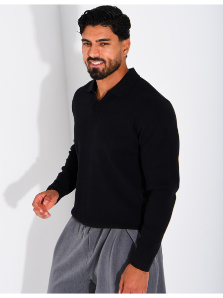 Weicher Strickpullover mit Polokragen