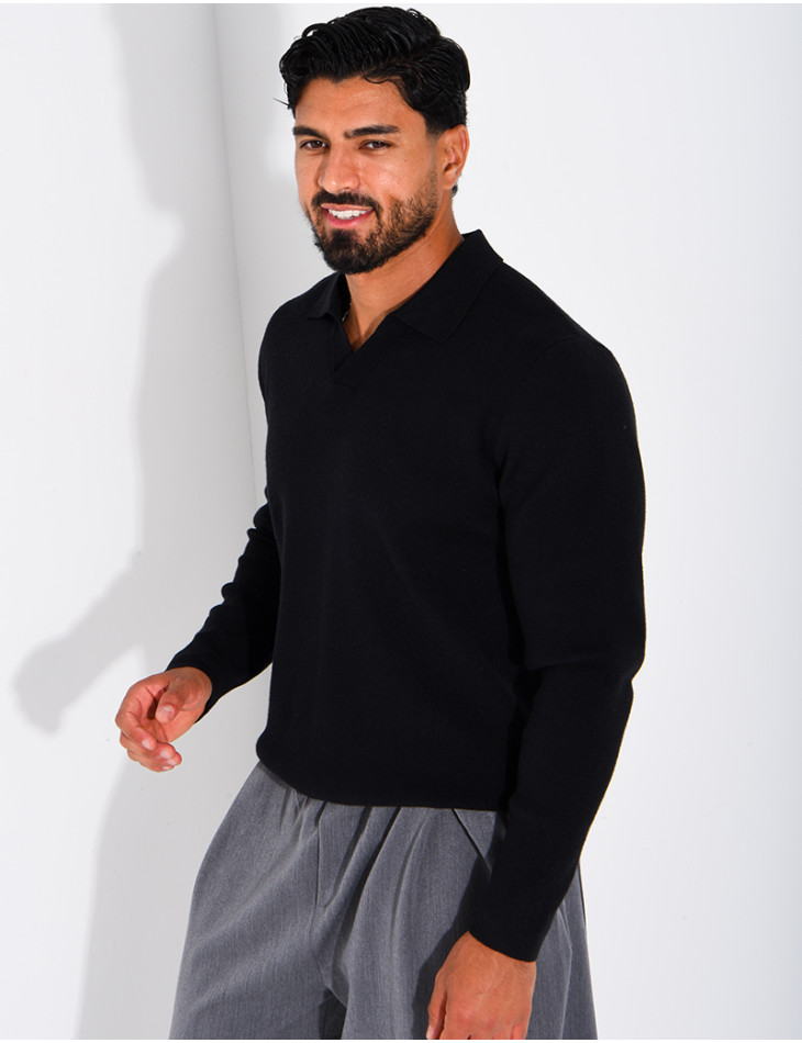 Weicher Strickpullover mit Polokragen