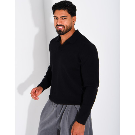 Weicher Strickpullover mit Polokragen