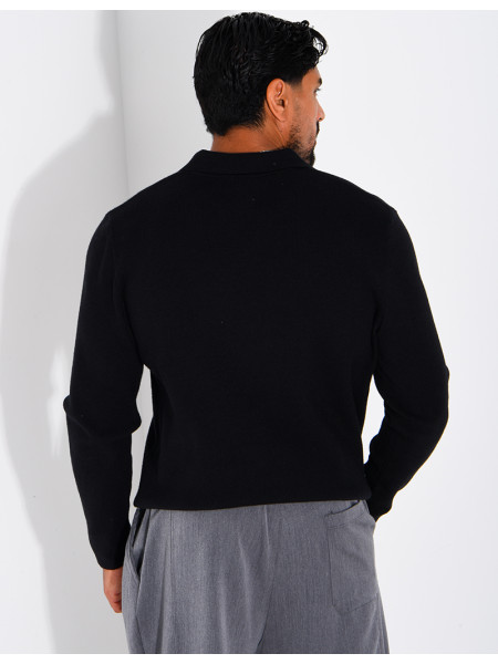 Weicher Strickpullover mit Polokragen