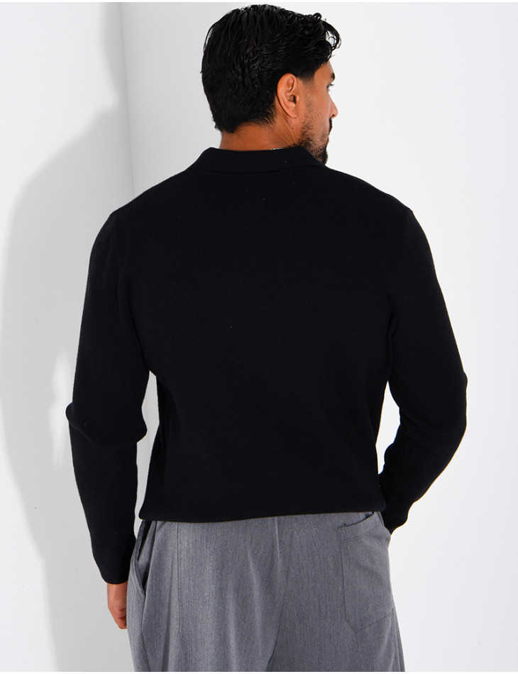 Weicher Strickpullover mit Polokragen