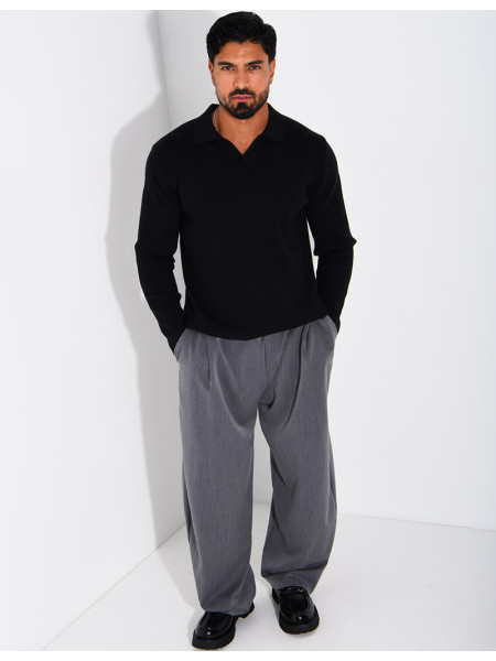 Weicher Strickpullover mit Polokragen