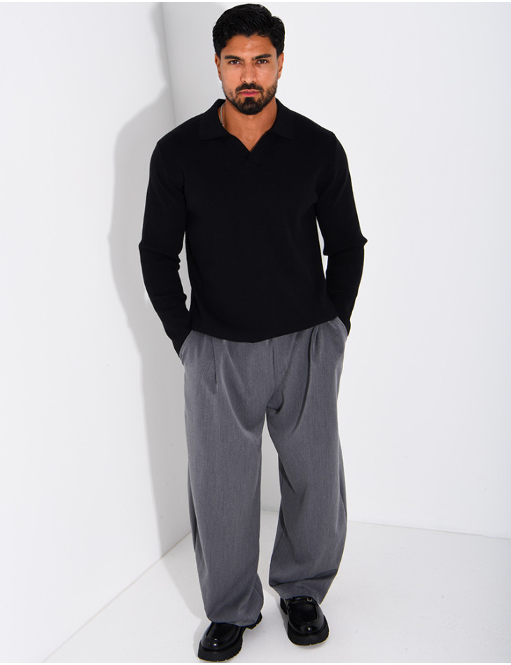 Weicher Strickpullover mit Polokragen