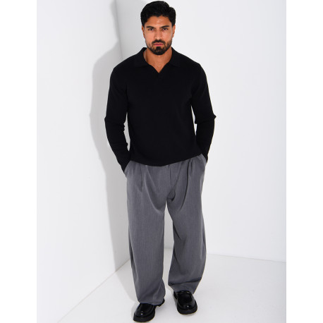 Weicher Strickpullover mit Polokragen