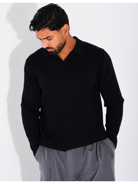 Weicher Strickpullover mit Polokragen