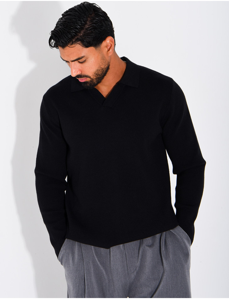 Weicher Strickpullover mit Polokragen