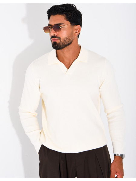 Weicher Strickpullover mit Polokragen