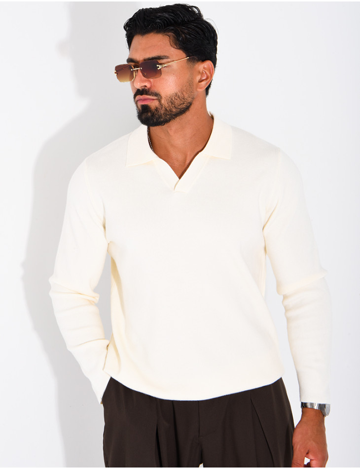 Weicher Strickpullover mit Polokragen